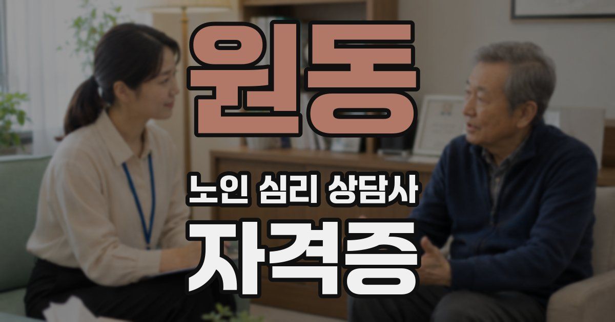 원동 노인 심리 상담사 자격증