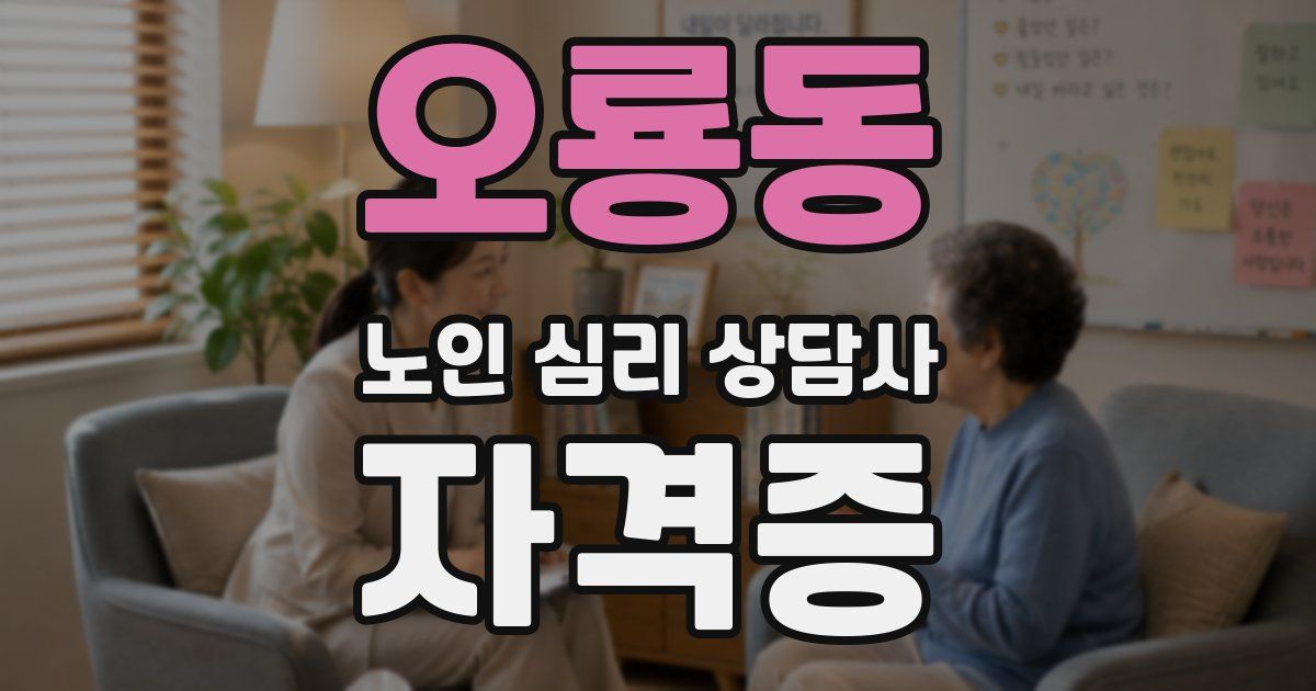 오룡동 노인 심리 상담사 자격증