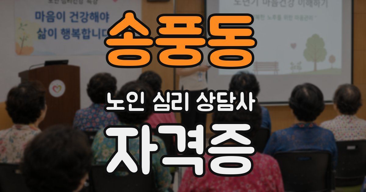 송풍동 노인 심리 상담사 자격증
