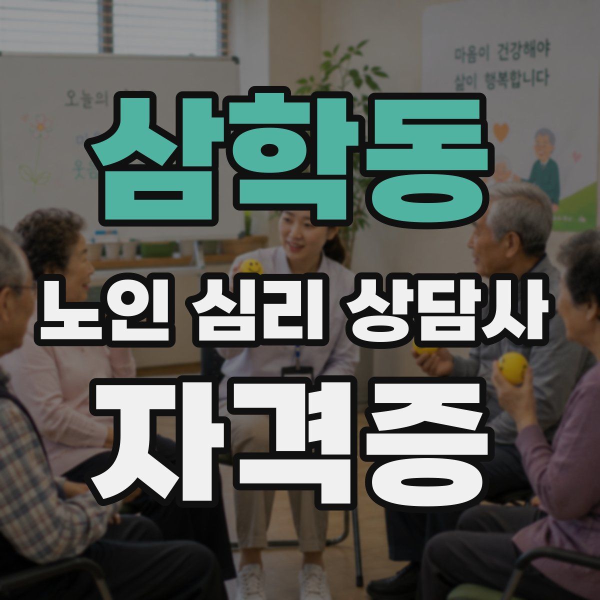 삼학동 노인 심리 상담사 자격증