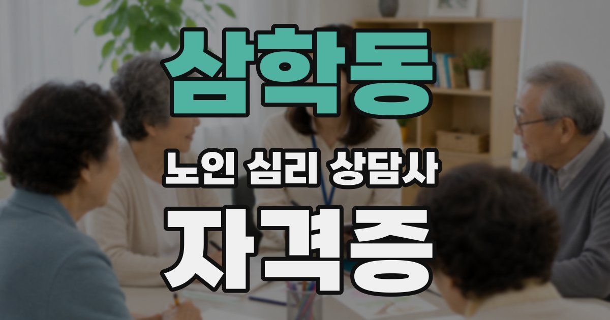 삼학동 노인 심리 상담사 자격증
