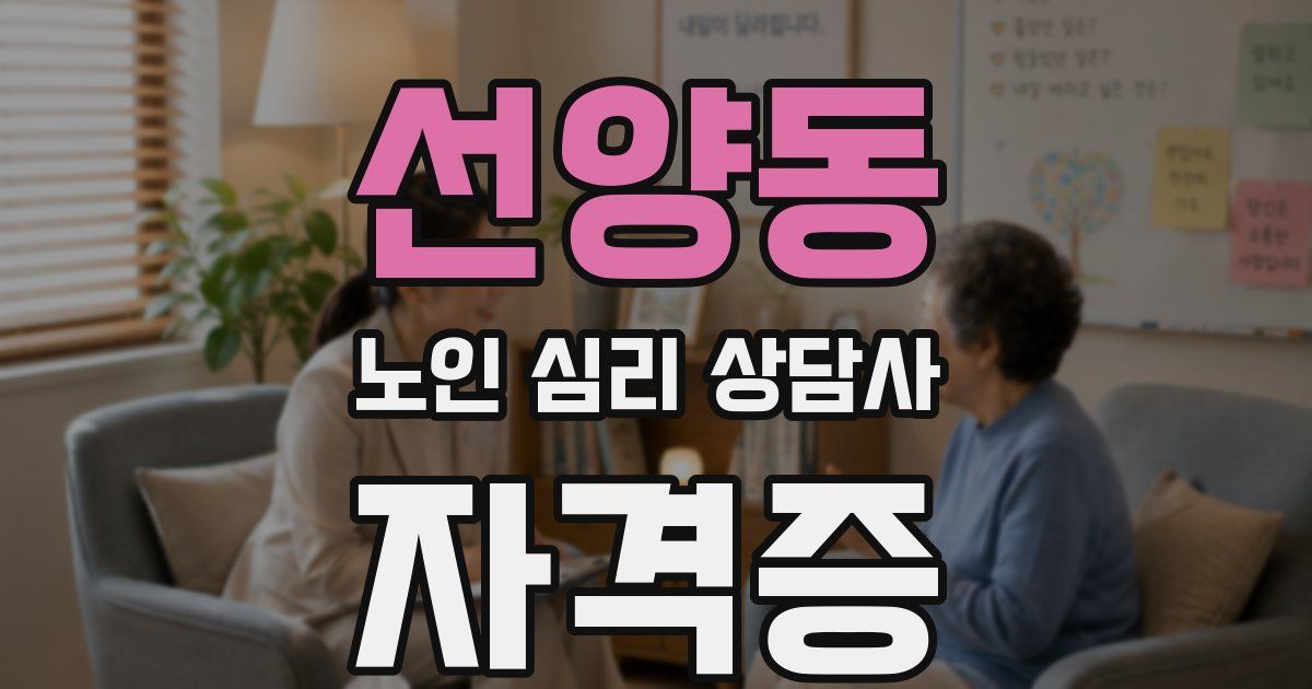 선양동 노인 심리 상담사 자격증