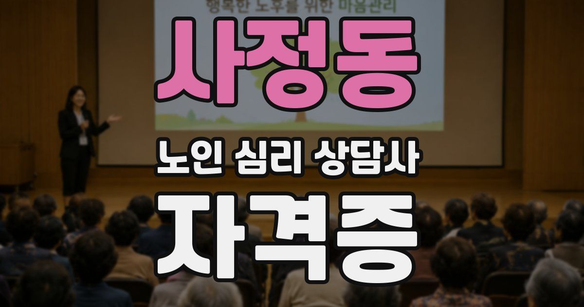 사정동 노인 심리 상담사 자격증