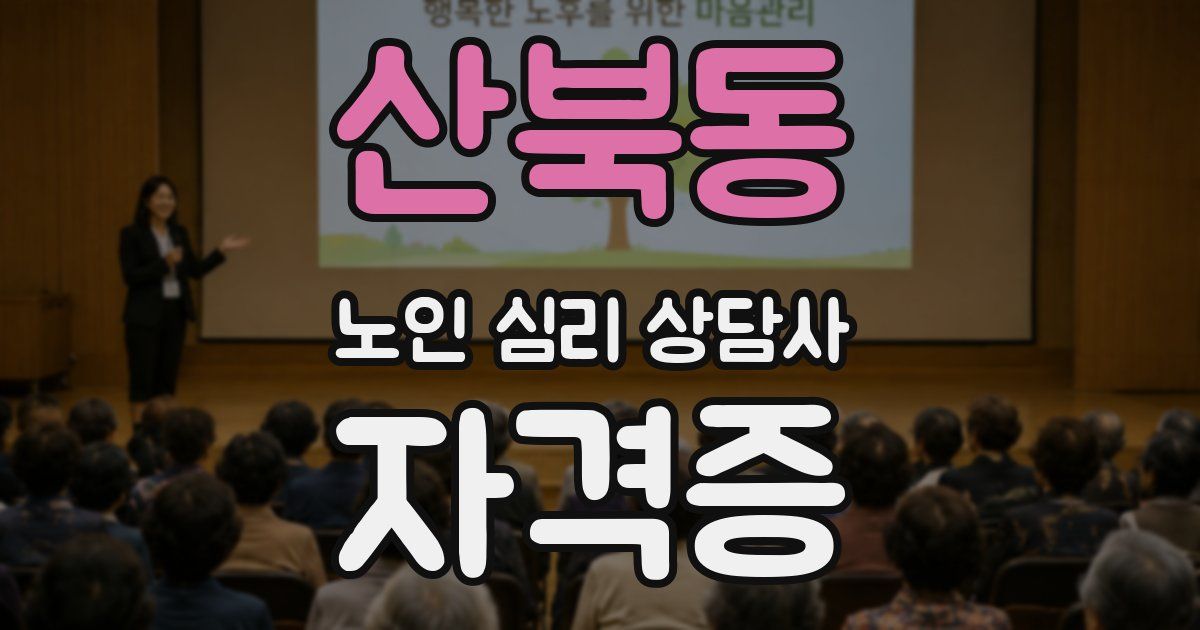 산북동 노인 심리 상담사 자격증