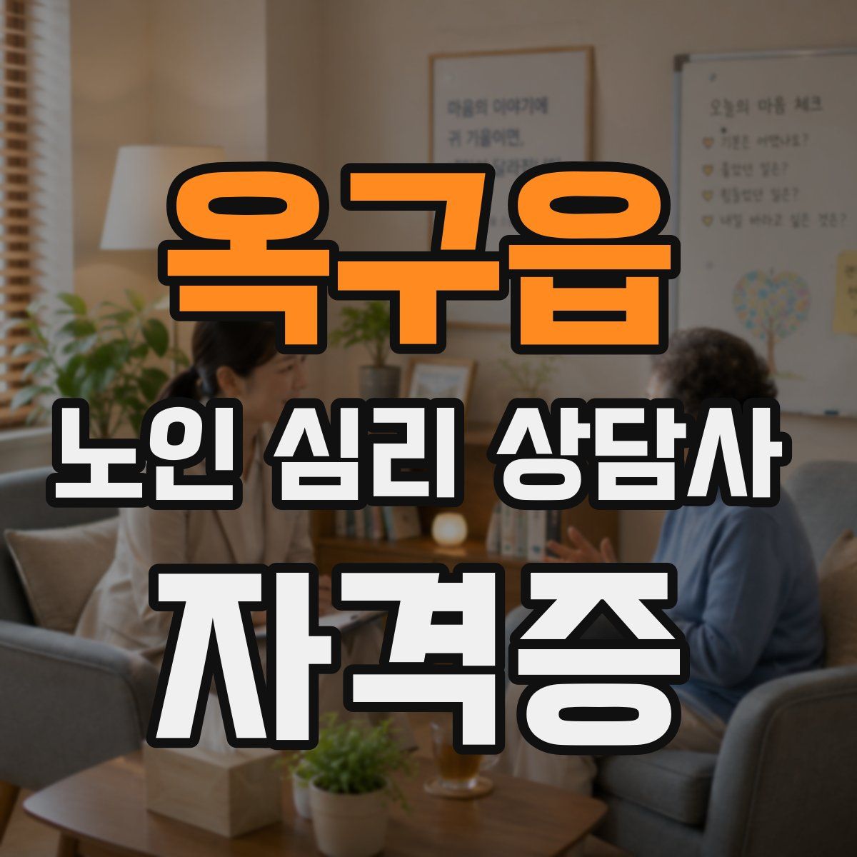 옥구읍 노인 심리 상담사 자격증