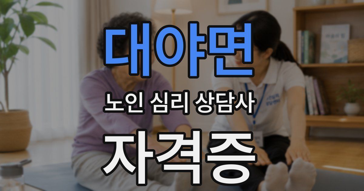대야면 노인 심리 상담사 자격증
