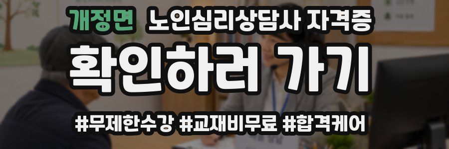 개정면 노인 심리 상담사 자격증