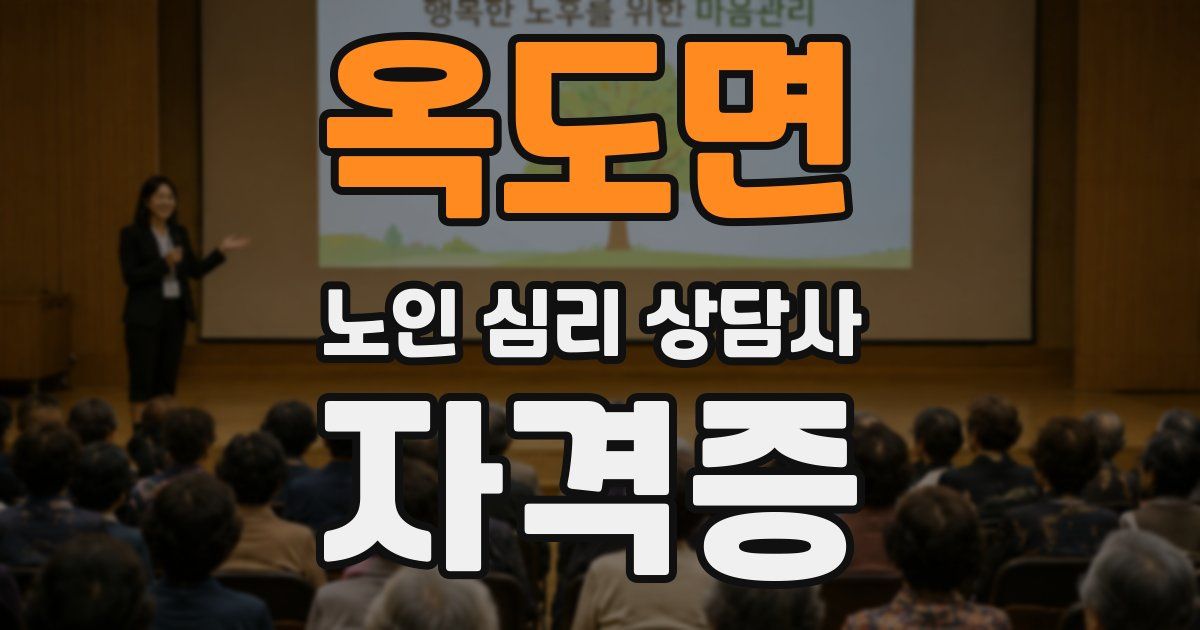 옥도면 노인 심리 상담사 자격증