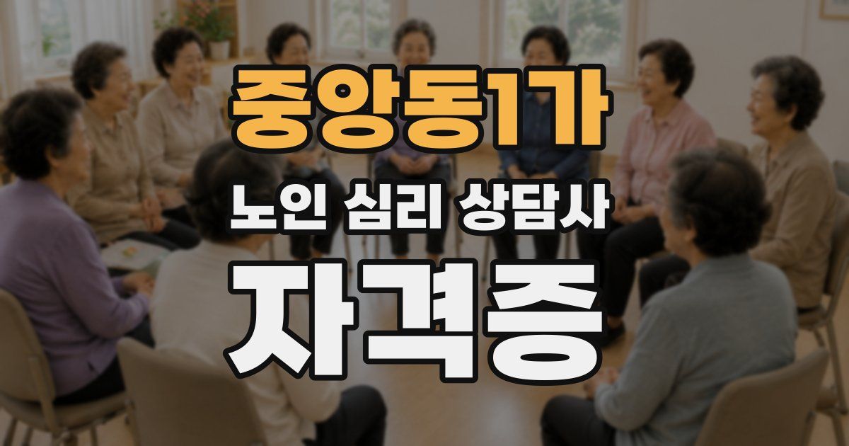 중앙동1가 노인 심리 상담사 자격증