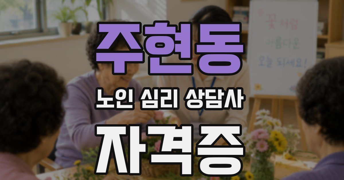 주현동 노인 심리 상담사 자격증