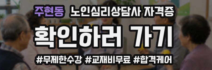 주현동 노인 심리 상담사 자격증