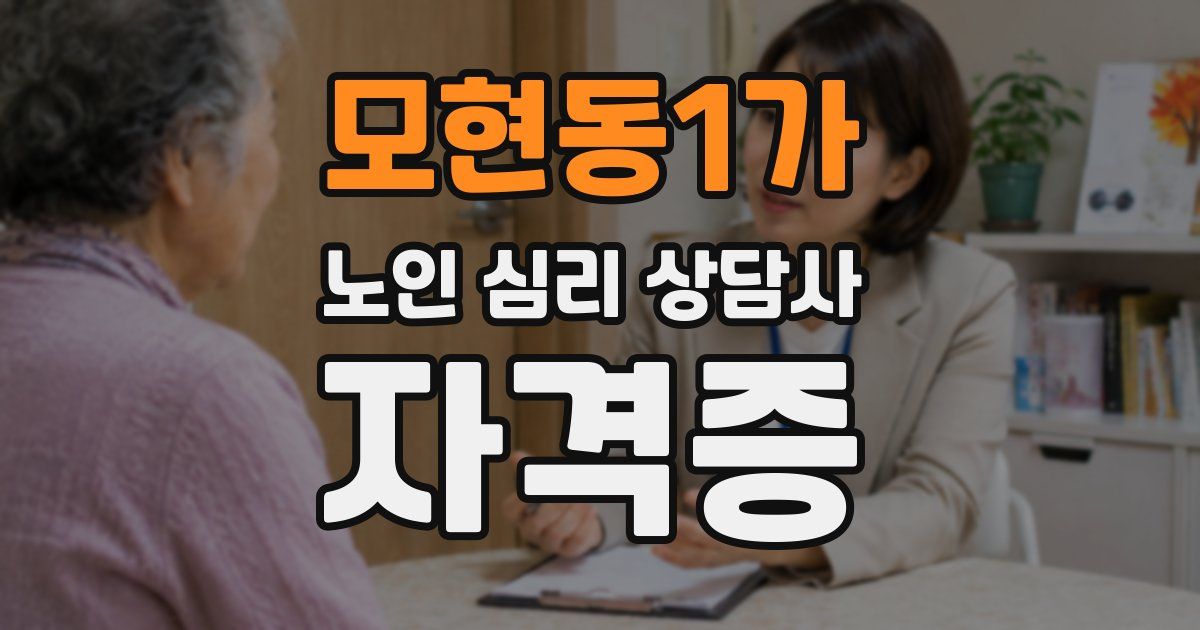 모현동1가 노인 심리 상담사 자격증