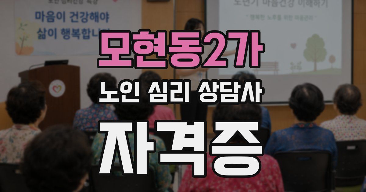 모현동2가 노인 심리 상담사 자격증