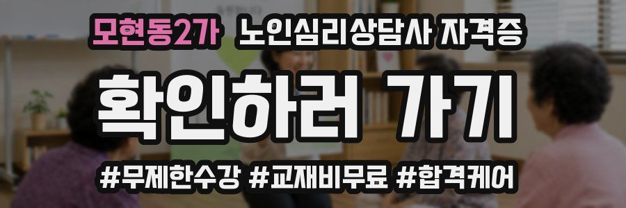 모현동2가 노인 심리 상담사 자격증