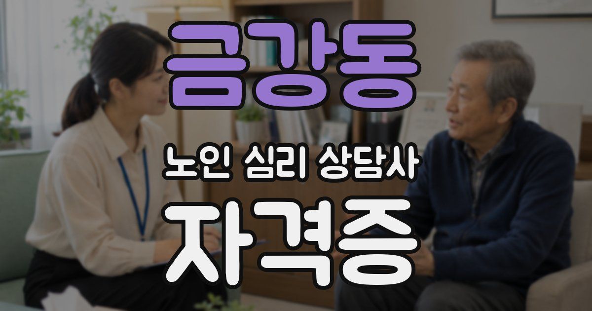 금강동 노인 심리 상담사 자격증