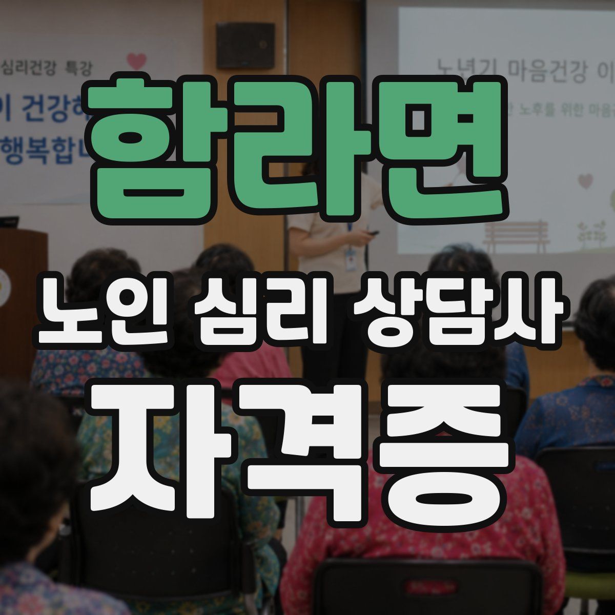 함라면 노인 심리 상담사 자격증