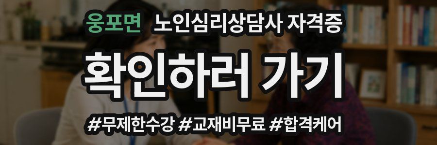 웅포면 노인 심리 상담사 자격증