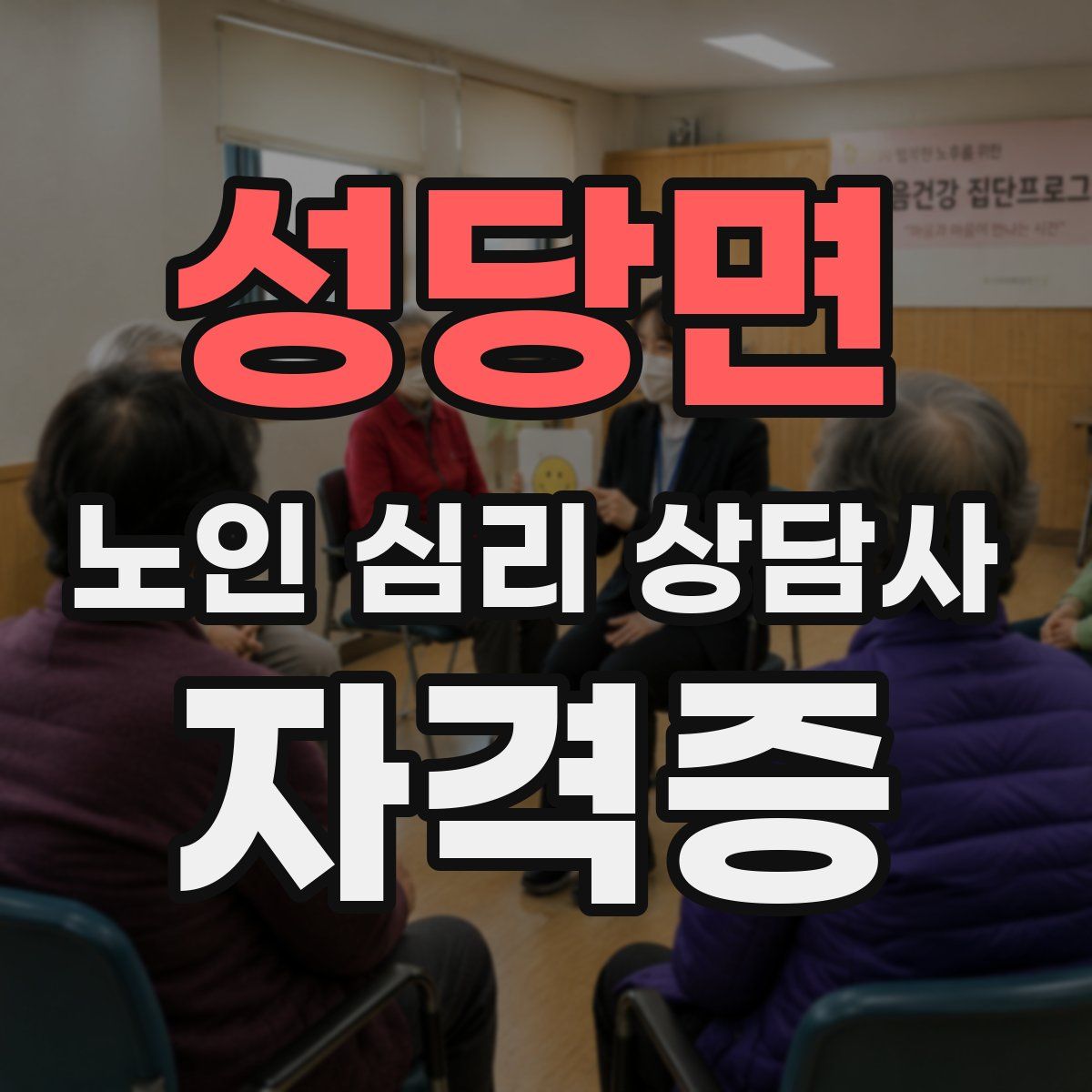 성당면 노인 심리 상담사 자격증