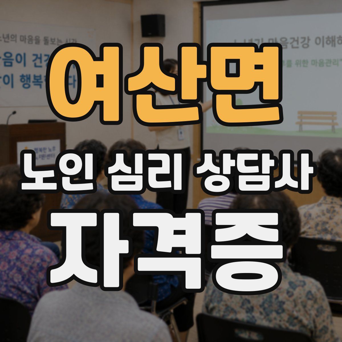 여산면 노인 심리 상담사 자격증