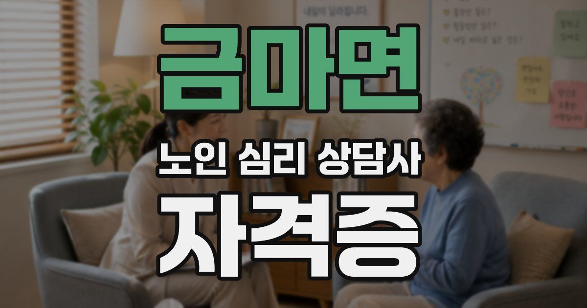 금마면 노인 심리 상담사 자격증