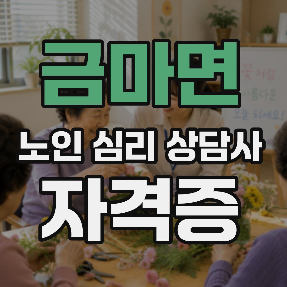 금마면 노인 심리 상담사 자격증
