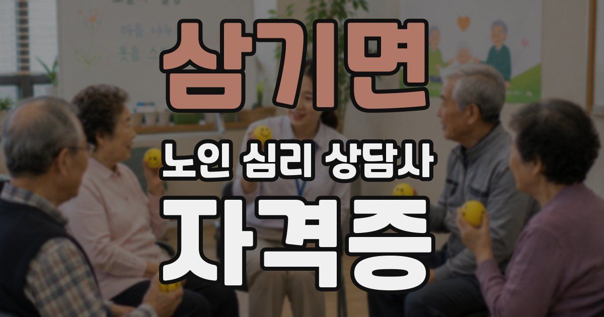 삼기면 노인 심리 상담사 자격증