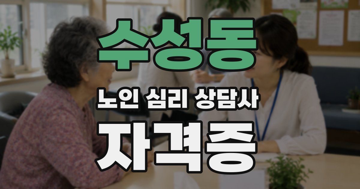 수성동 노인 심리 상담사 자격증