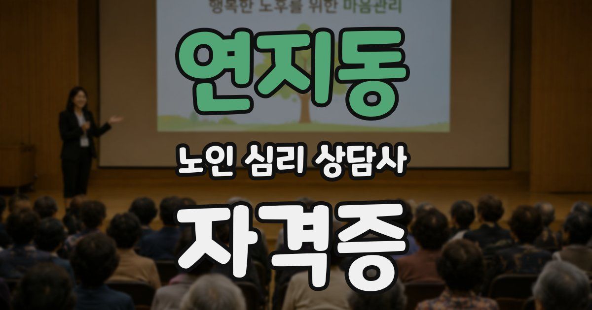 연지동 노인 심리 상담사 자격증