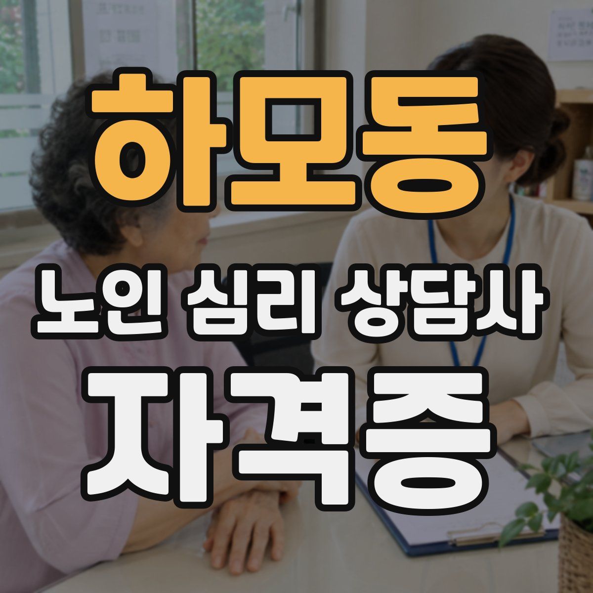 하모동 노인 심리 상담사 자격증