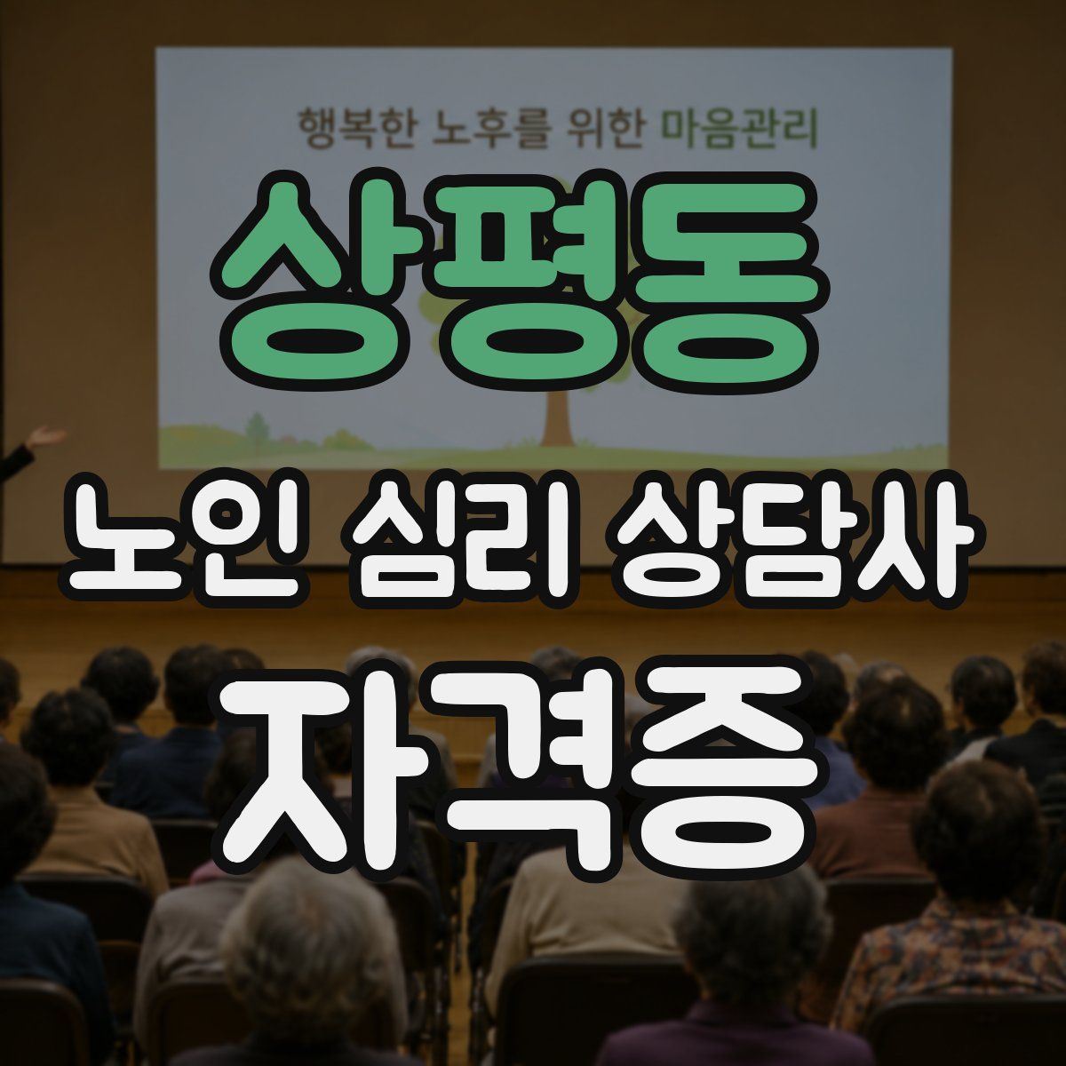 상평동 노인 심리 상담사 자격증