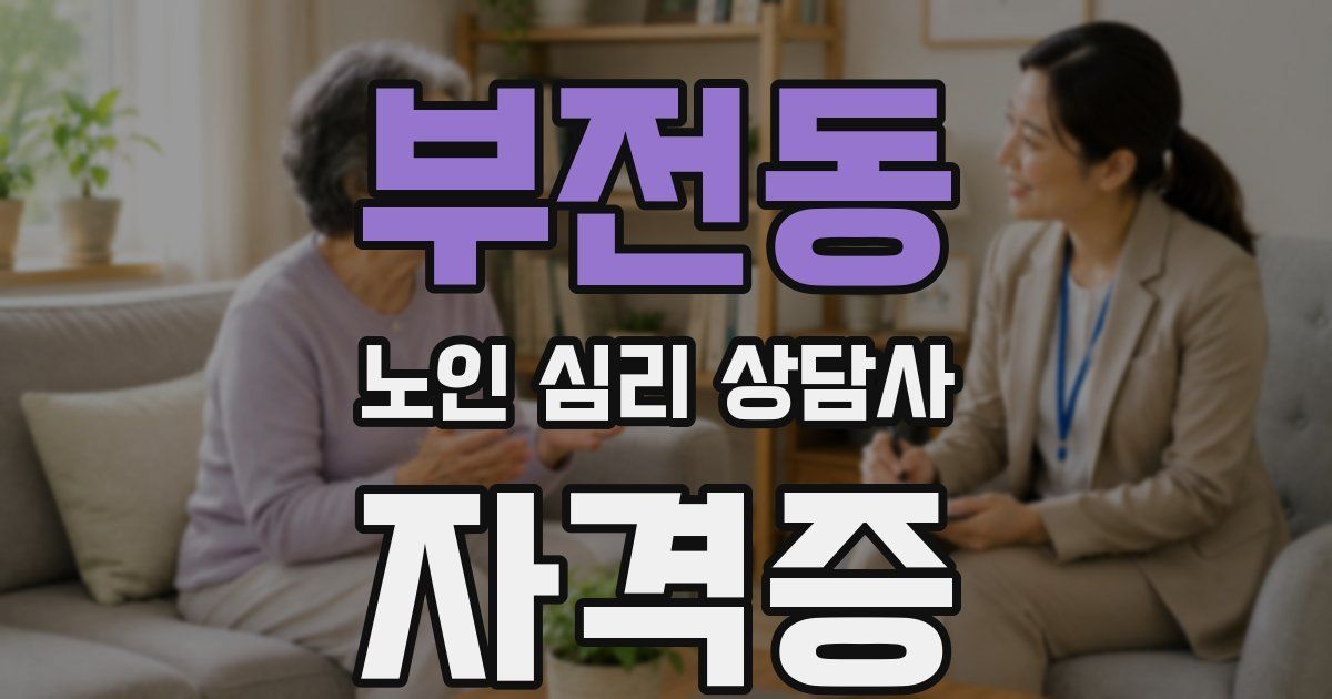 부전동 노인 심리 상담사 자격증