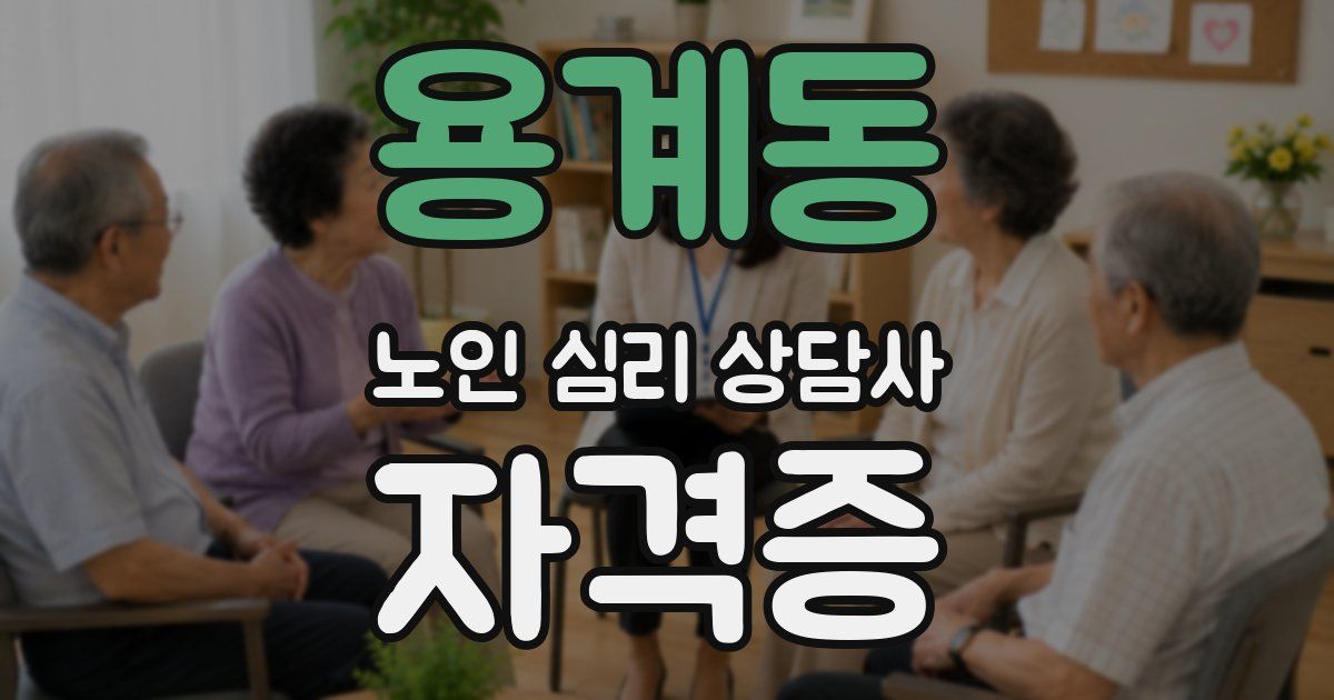 용계동 노인 심리 상담사 자격증