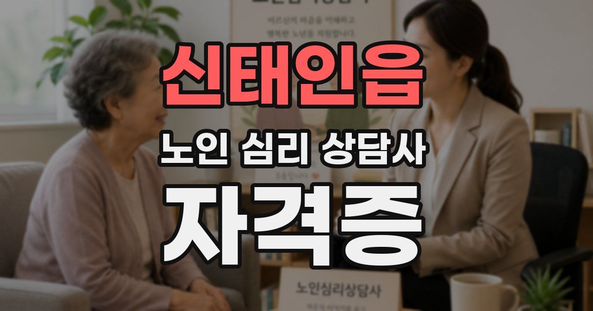 신태인읍 노인 심리 상담사 자격증