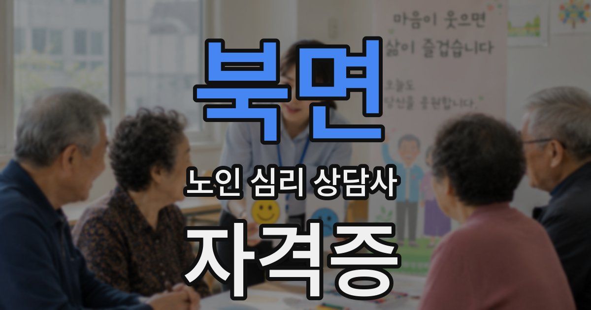 북면 노인 심리 상담사 자격증