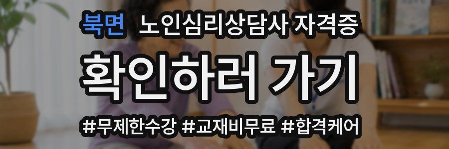 북면 노인 심리 상담사 자격증