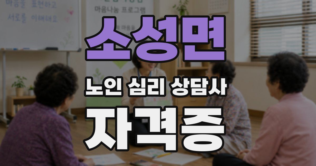 소성면 노인 심리 상담사 자격증