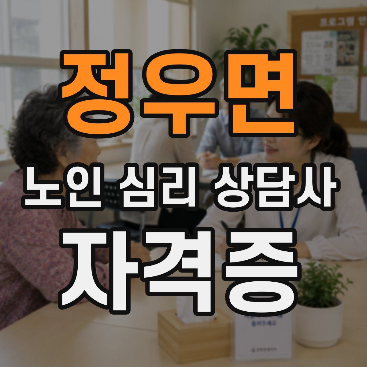 정우면 노인 심리 상담사 자격증