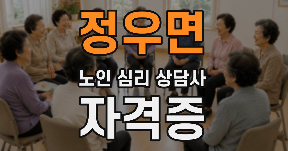 정우면 노인 심리 상담사 자격증