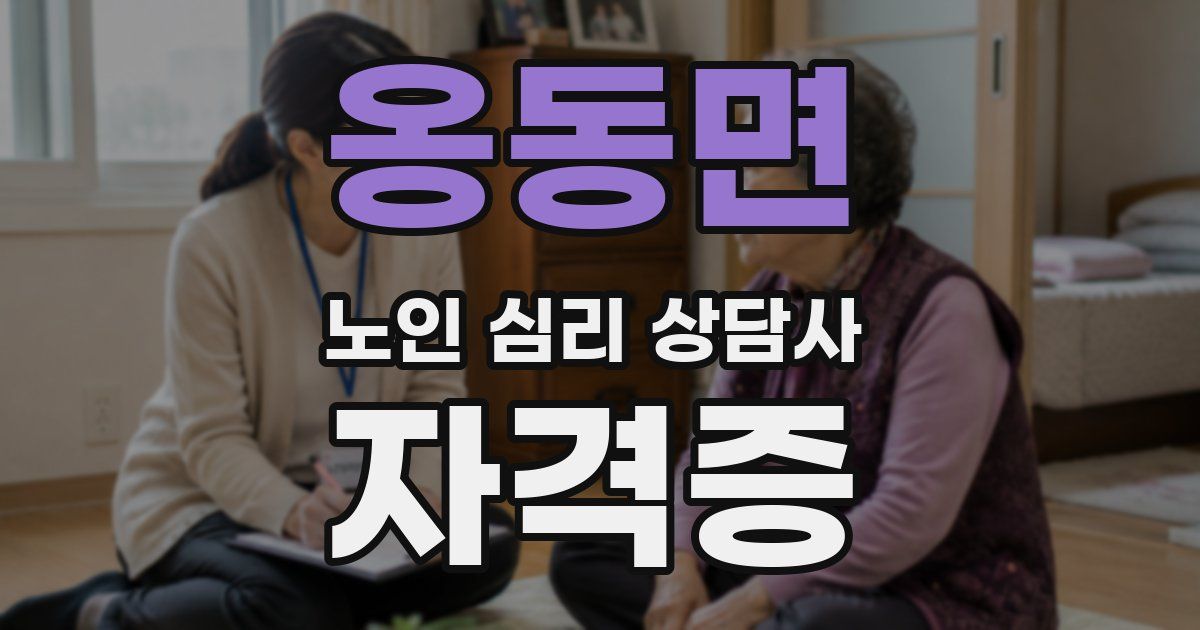 옹동면 노인 심리 상담사 자격증