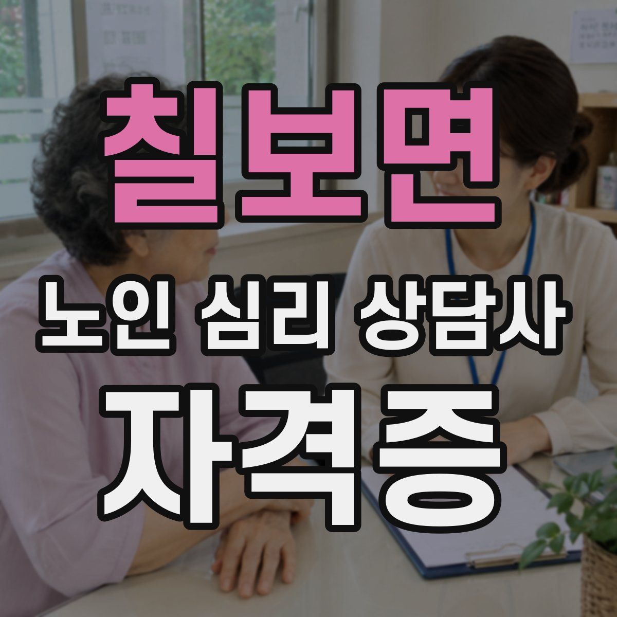 칠보면 노인 심리 상담사 자격증