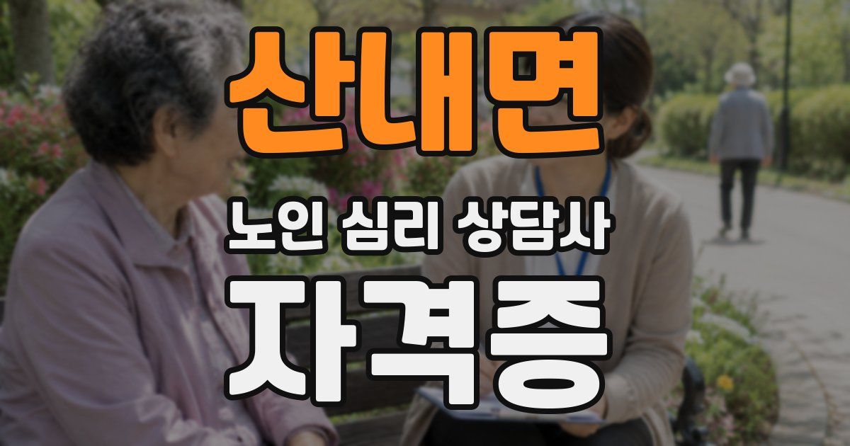 산내면 노인 심리 상담사 자격증