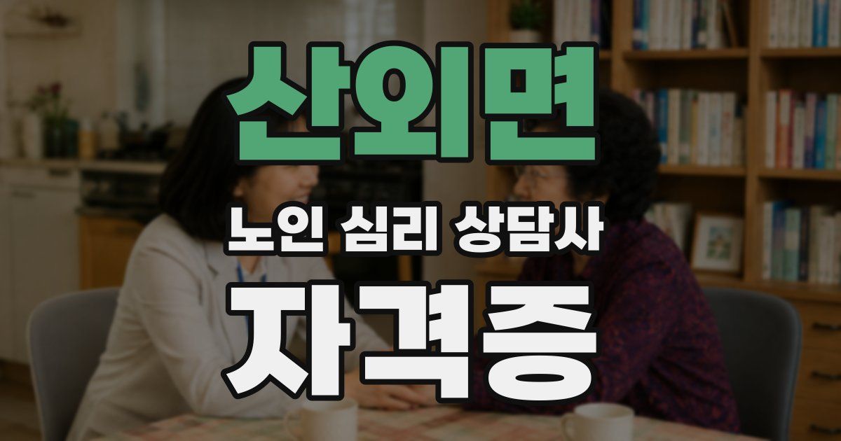산외면 노인 심리 상담사 자격증