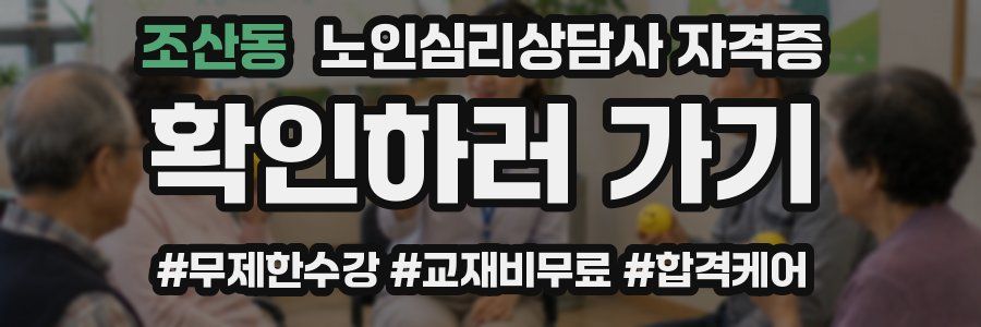 조산동 노인 심리 상담사 자격증