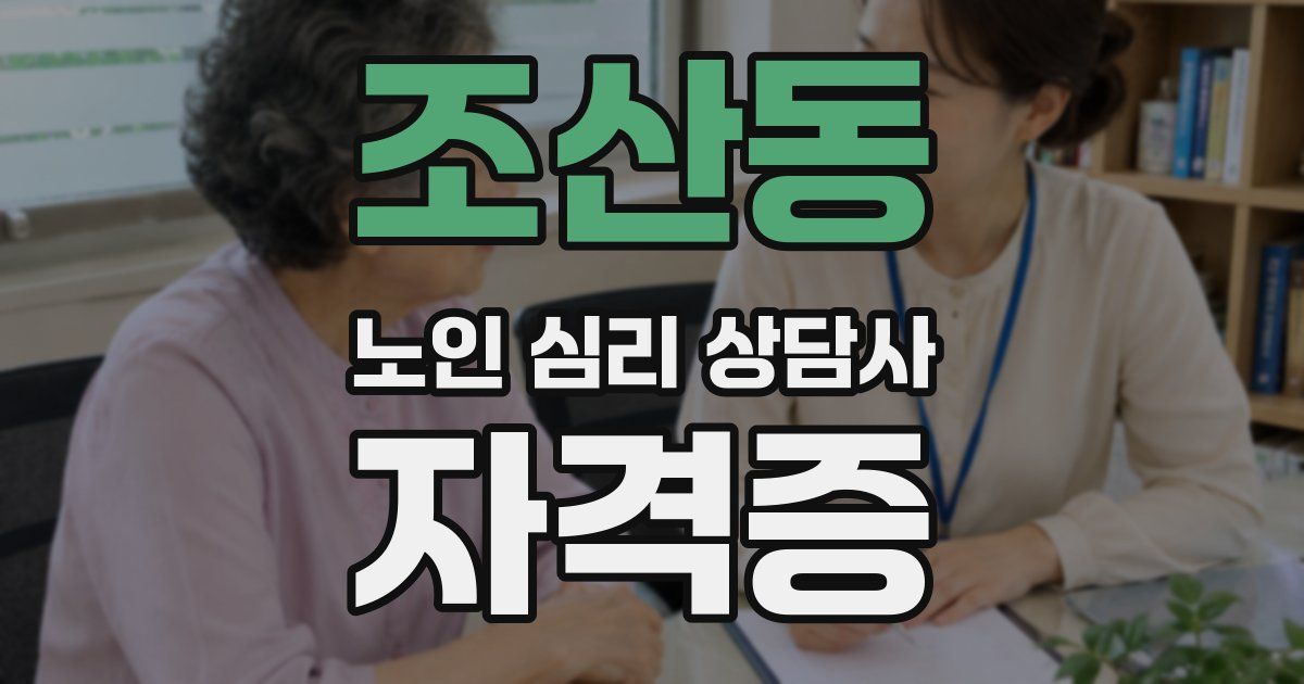 조산동 노인 심리 상담사 자격증