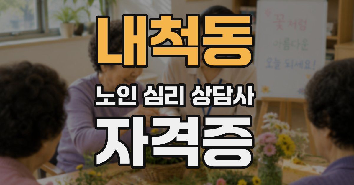 내척동 노인 심리 상담사 자격증