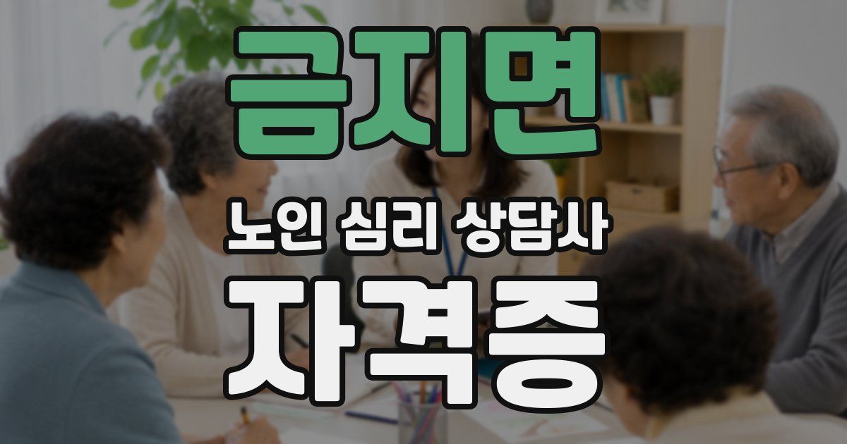 금지면 노인 심리 상담사 자격증