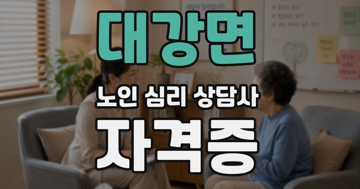 대강면 노인 심리 상담사 자격증