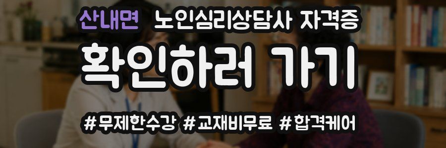 산내면 노인 심리 상담사 자격증