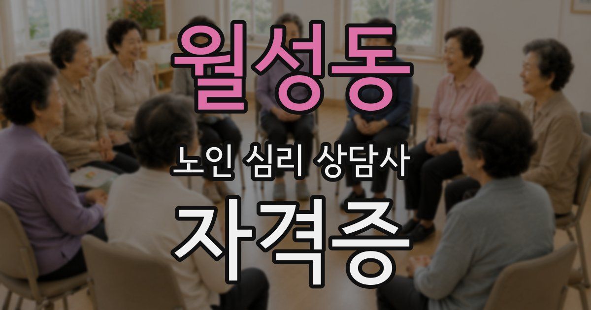 월성동 노인 심리 상담사 자격증