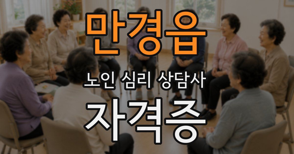 만경읍 노인 심리 상담사 자격증